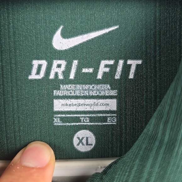 Michigan State Spartans Polo Golf Shirt‎ Men XL Green Nike Dri Fit Performance - Picture 4 of 8